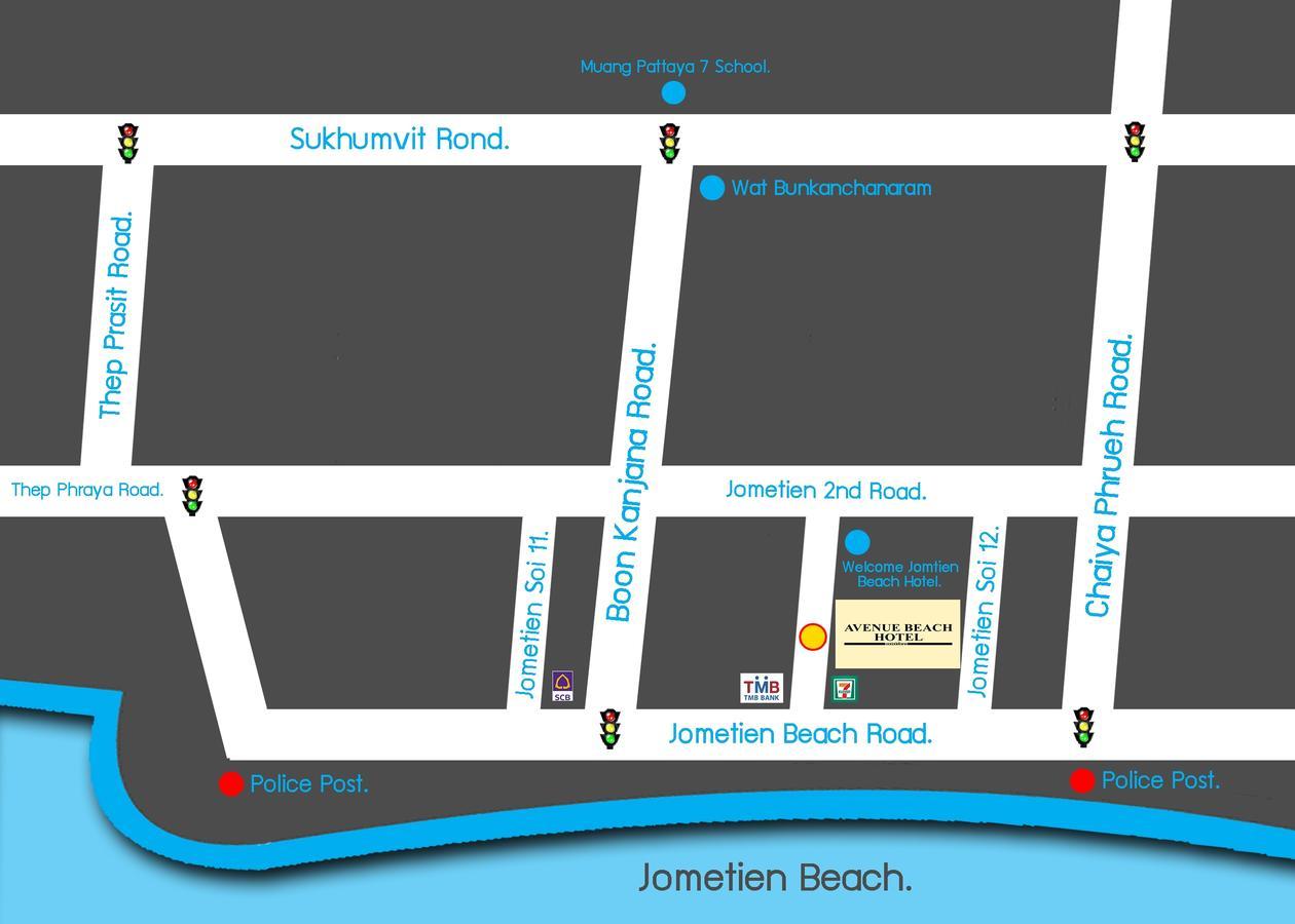 Avenue Beach Hotel Jomtien Beach Eksteriør billede
